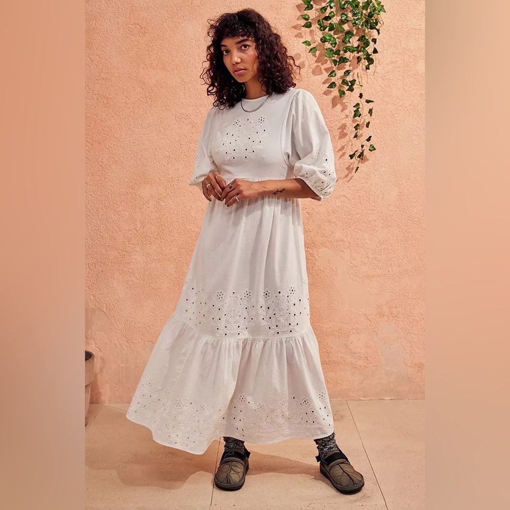Damson Madder Broderie Eyelet Maxi Dress
